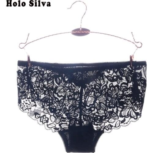 Underwear Women Panties Lace Sexy Seamless Panties Female Briefs Large Size Solid Colors Nylon Silk Transparent Lingerie Briefs