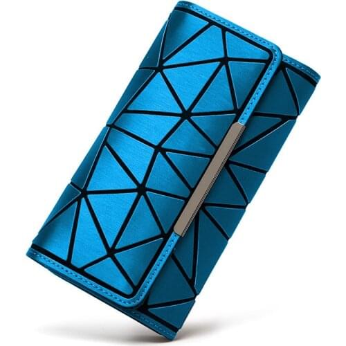 2020 New Mercerized Matte Womens Wallet Glossy Three-layer Irregular Geometric Card Bag Coin Purse Note Compartment Wallet