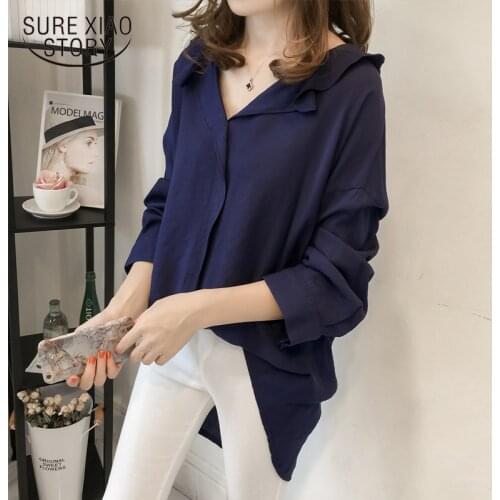 New 2019 plus size bat sleeve women shirt long sleeved womens tops and blouse chiffon solid feminine clothes 4XL blusa 1023 40