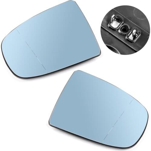 Pair Heated Wing Side Mirror Blue Glass For BMW X5 X6 E70 E71 E72 2008-2014 51167174981 51167174982