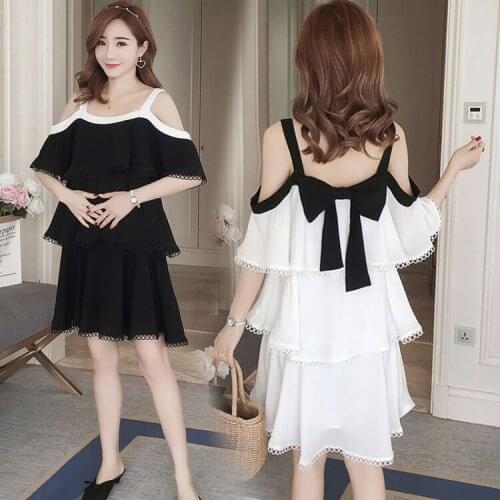 Vetement femme 2021 Women Short Sleeve Sling Maternity pregnancy Dress clothes Off Shoulder Ruffle pregnancy dress pregnant