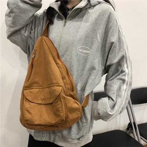 Teenage New Casual Womens Fashion Shoulder Chest Bag Teen Canvas Bag Womens Handbag Backpack Girls Crossbody Bags Travel Bag