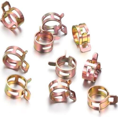 10Pcs 5-16mm Spring Clips Fuel Oil Water Hose Clip Pipe Tube Clamp Fastener Cooling Systems Car & Truck PartsAccessories