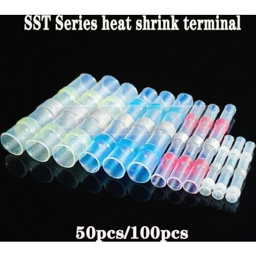Wire connector SST-S11 S21 S31 S41 Heat Shrink Butt cable Connectors Tinned Copper Solder Seal insulated Terminals Kit Set