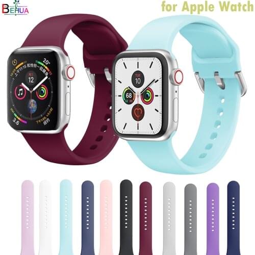 Strap Silicone Sports Band For Apple Watch 6 5 4 3 2 1 42MM 38MM rubber Watchstrap bracelet bands For Iwatch 6 5 4 3 40mm 44mm