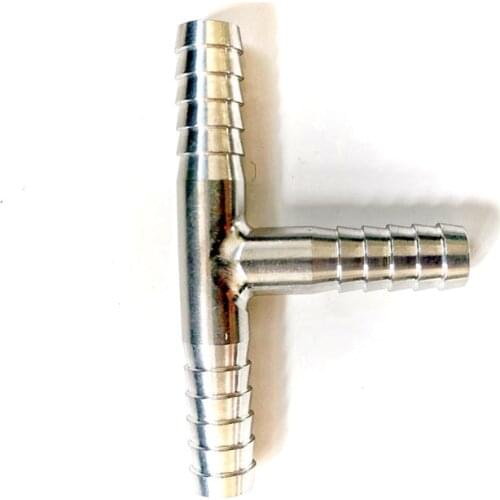 T-shape 304 stainless steel barbed tee Joint ,Home brewed BEER hose connection adapter, American standard food grade material