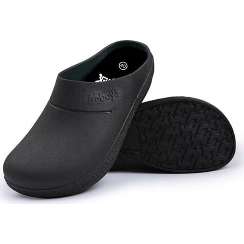 Jumpmore Unisex Slippers Waterproof Non-slip Oil-proof Breathable Wear-resistant Safety Shoes For Kitchen Work Shoes Size 36-45