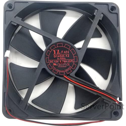 NEW For Yate Loon Fan D14SH-12 DC 12V 0.70A 140x140x25mm 2-Wire Server Cooler Fan Free shipping