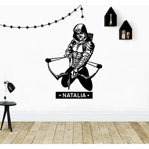 Superhero Custom Name Vinyl Wall Stickers Removable Wall Decals For Kids Rooms Decoration Wall Stickers Waterproof Wallpaper