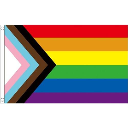 Free shipping xvggdg 90+150cm LGBT transgender pride Flag Gay rainbow Progress Pride flag