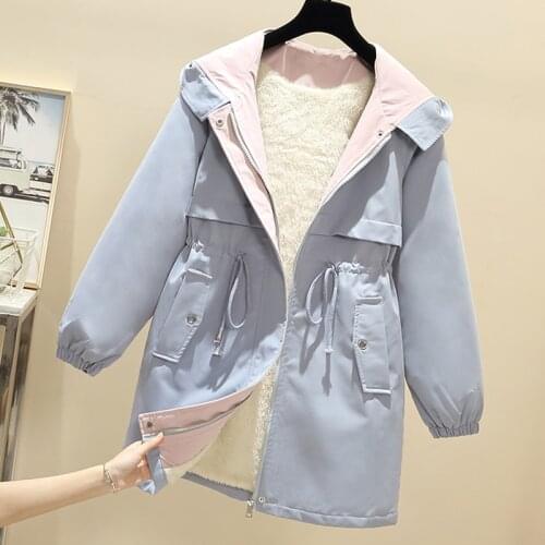 Winter Coat Plus Velvet Windbreaker Extra Large size Womens Hooded Parka Overcoat Chaqueta Mujer Casual Warm Trench Coats 100kg