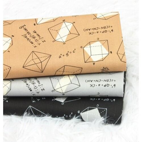 45*110cm Cotton Cartoon Geometric Math Printing Fabric Sewing Material Quilting Patchwork Needlework DIY Handmade Cloth Bag