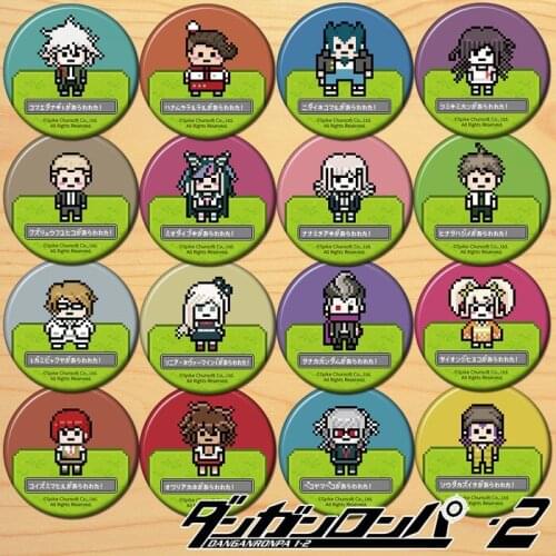 Anime Danganronpa Hinata Hajime Nagito Komaeda Togami Byakuya Figure 8730 Badge Round Brooch Pin Gifts Kids Collection Toy