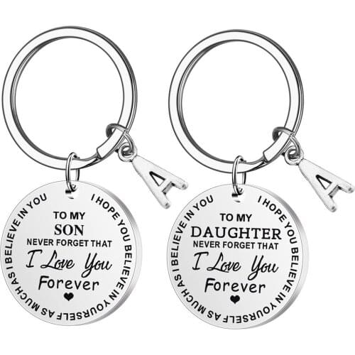 To My Son Daughter I Love You Forever Inspirational Gift Keychain Best Gift Idea for Son Daughter Stocking Stuff Gifts