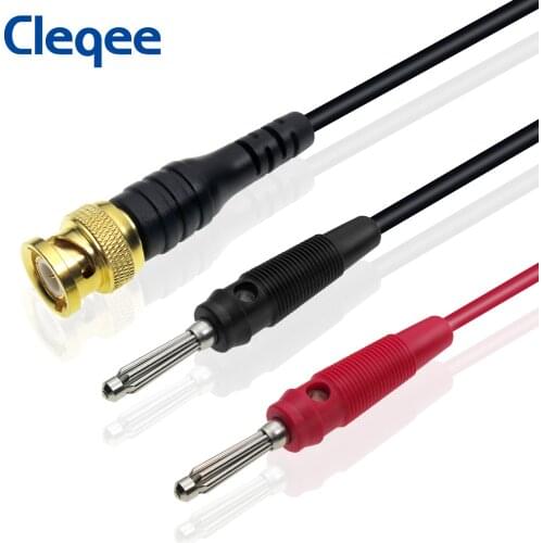 Cleqee P1067 Gold plated Pure Copper BNC Male plug to 4mm Stackable Banana Plug Test Lead