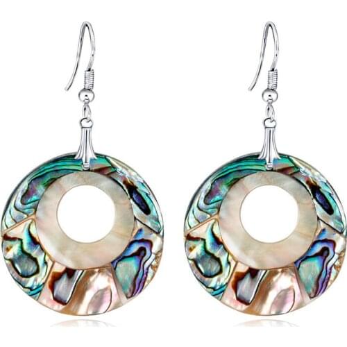 Round Hollow Drop Earrings Natural Shell Earrings Trendy Gifts for girlfriends Womens Fashion Accessories