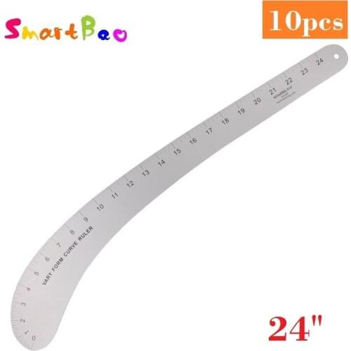 Wholesale 24 Inch Metal Patchwork Ruler Tailor Curve Ruler Pattern Making #6224A; 10 Pieces a Lot