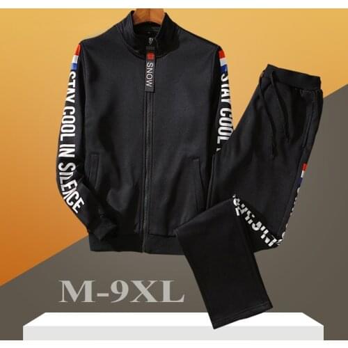 2 Piece Sets Mens Sports Suits Husband Sporting Fitness Tracksuit Set Plus Size Fashion Casual 9XL Clothing for Men Sportwear