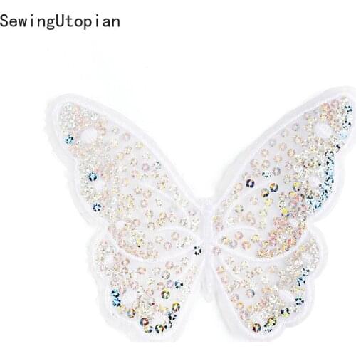 5PCS Butterfly Patch Sew Ion on Clothes Embroidery Applique for Clothing Wedding Dress Decoration