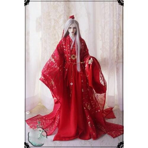1/4 1/3 scale BJD clothes ancient costume red Fairy dress Hanfu for BJD/SD MSD SD13 SSDF ID72 strong Uncle doll accessories C319