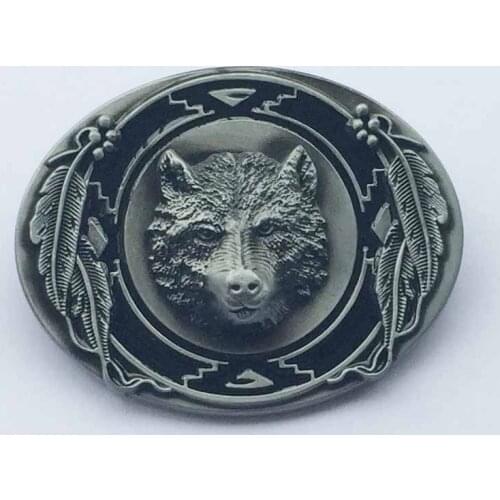 Wolf Head Cowboy Western Belt Buckle