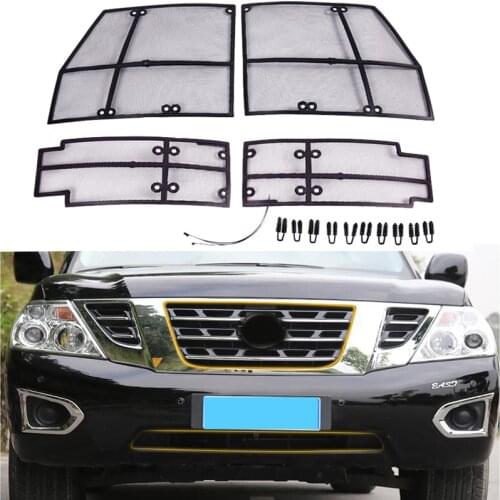 4Pcs Car Insect Screening Mesh Front Grille Insert Net For Nissan Patrol Armada Y62 2012 2013 2014 2015 2016 2017 2018 2019