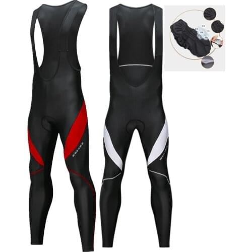 WOSAWE Cycling Bib Pants MTB keep warm Men Women With 3D Gel Pad Bicycle Bike Downhill Trousers Windproof Long Tights Pants