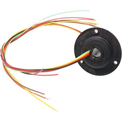 1PC Mini 6 Wire FSH Channels 2A Hole 10mm Hollow Slip Ring Conductive Electric Slipring Rotary Joint Connector 240V AC/DC