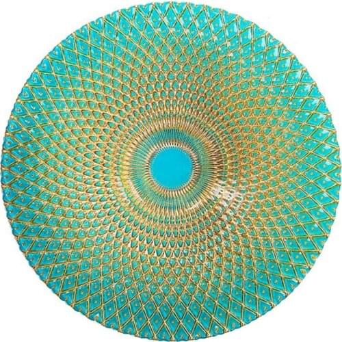 1pc Charger Plates Glass Table Service Dinnerware Serving Dishes Dinner Plates Set for Wedding Buffet Dishes Tea Tray Plate