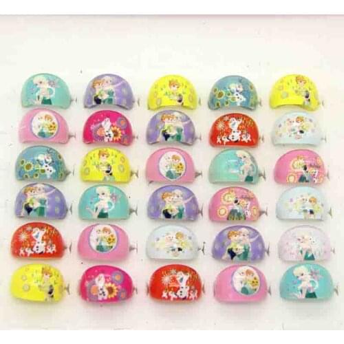 12pc/lot Disney Frozen Princess Elsa Anna Birthday Party Decor Gifts Rings Acrylic Crystal Girls Finger Rings Party Supplies