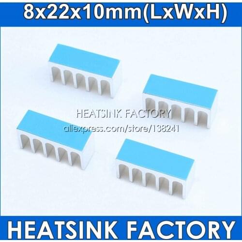 HEATSINK FACTORY 20pcs Cooler Radiator Aluminum Heat Sink 8x22x10mm for DIP Chip Heat Dissipation With Thermal Cooling Pads