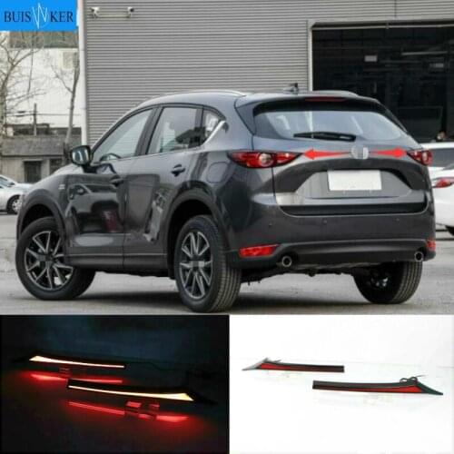 2PCS LED Reflector For Mazda CX-5 CX5 2017-2020 Car Tail Light Rear Bumper Light Rear Fog Lamp Brake Light