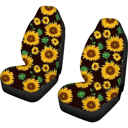 Sunflower Printed Front Seat Covers 2 pcs Vehicle Seat Protector Car Mat Covers Fit Most Cars Sedan SUV Van For passat b8 b5 b7