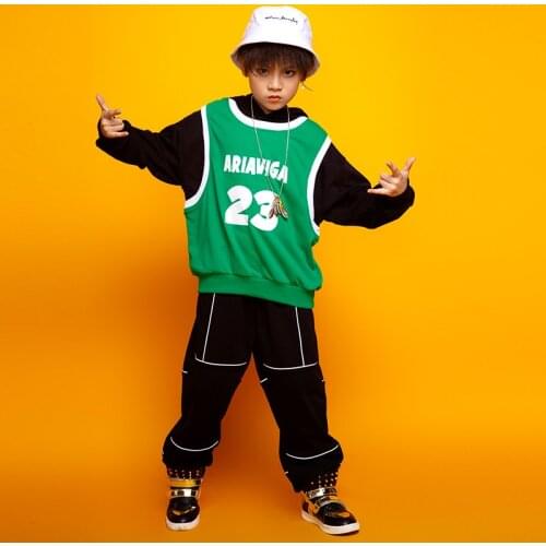 2021 Newest Ropa de hip-hop para niños, vestidos, tops, ropa casual negra, pantalones para niñas, ropa de baile de jazz