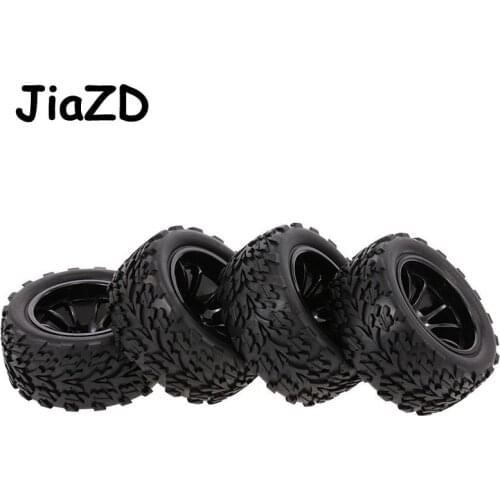 4PCS Wheel Rim Tires HSP 1:10 Monster Truck Buggy RC Car 12mm Off-road Tyre Lengthways Black for HSP HPI Redcat RC4WD Truck Y01
