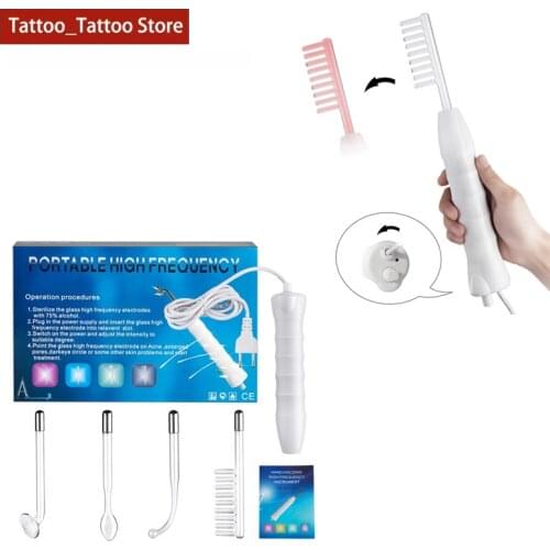 4In 1 High Frequency Electrotherapy Electrode Light Glass Tube Salon Beauty Spot Acne Wrinkles Remover Skin Care Tool