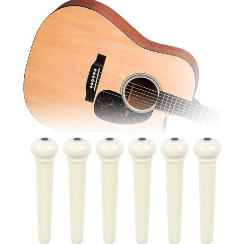 6 pcs ABS Plastic Bridge Pins for Acoustic Guitar Replacement