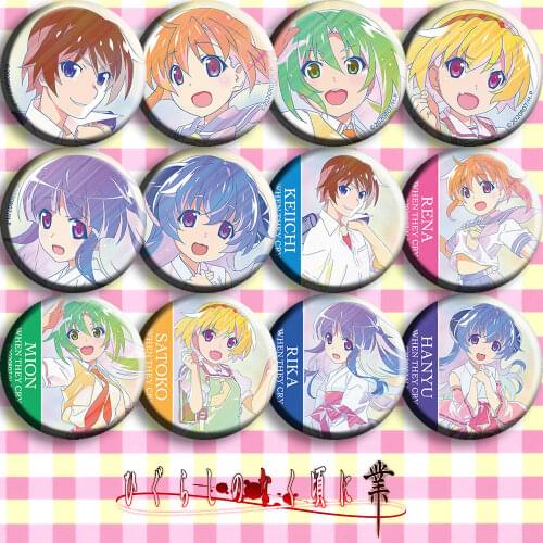 Anime Higurashi No Naku Koro Ni Gou When They Cry Gou Furude Rika Cosplay Badge Garniture Bedges For Backpack Bag Brooch Pin Toy