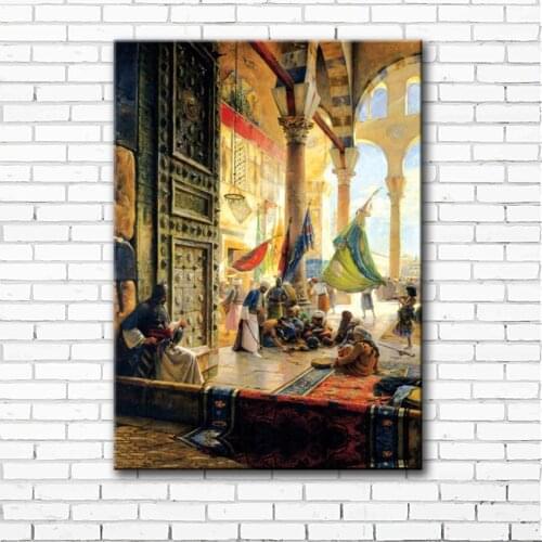 Free shipping classical Arab palace building scenery oil paintings canvas printing on canvas home wall art decoration picture