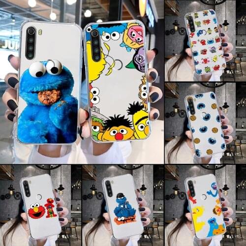 Sesame Street Cookie Monster Phone Case Transparent For Xiaomi Redmi Note 7 7A 8 8T 9 9A 9S 10 K30 Pro Ultra transparent 3D