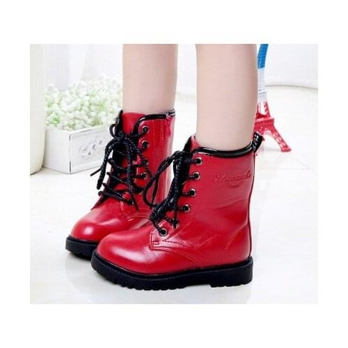 Children Boots Girls Winter Leather Shoes 2019 Autumn Kids Boots Boys Fur Leather Shoes Fashion Girls Boots Kids Winter Shoes