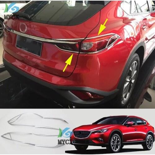 For Mazda CX-4 CX4 CX 4 2016 2017 2018 ABS Chrome Rear Back Light Lamp Cover Trim Tail Light Sticker Frame 4pcs Car-Covers