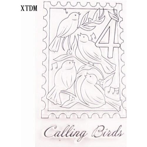 Hot sale Four birds Transparent Clear Stamps / Silicone Seals Roller Stamp for DIY scrapbooking photo album/Card Making
