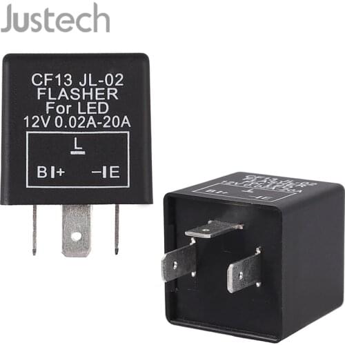Justech Universial 12V 3Pins Flasher Relay For Motorcycle Car Motorbike Adapted To Halogen And LED Lights Flasher Relay 0.02-10A