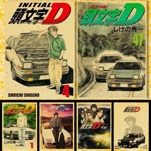 Canvas Painting Wall Art Manga Initial D Posters and Prints Picture Home Decoration Pictures Wall Decor Kids Room Decor Gift