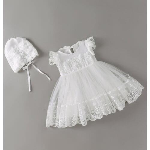 Ma&Baby 0-24M Newborn Infant Baby Girls Dress White Lace Tutu Party Birthday Wedding Dresses Costumes DD15