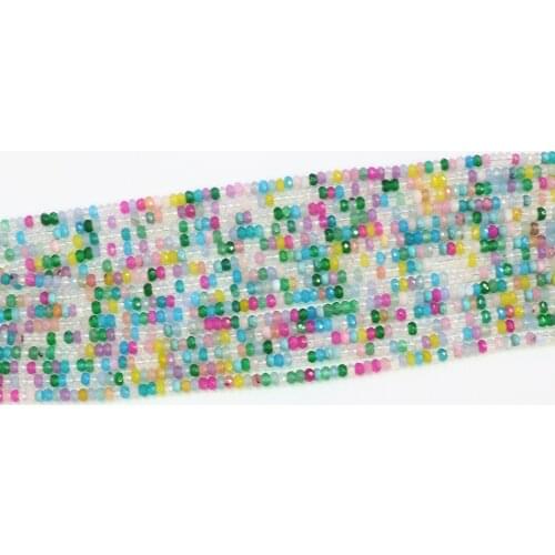 Hot sale multicolor natural stone chalcedony jades 2*4mm newly faceted abacus loose beads diy fashion Jewelry 15" B564