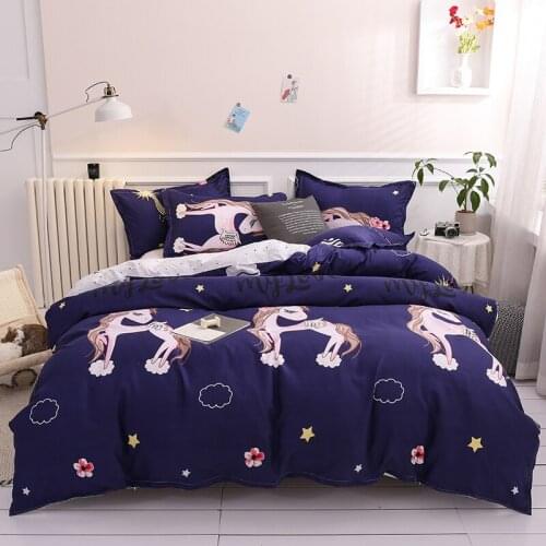 BEST.WENSN Quality Unicorn Bedding Cotton Comforter Bedding Sets Quilt Cover+bedsheet +pillowcase -home Textile Simplicity Style