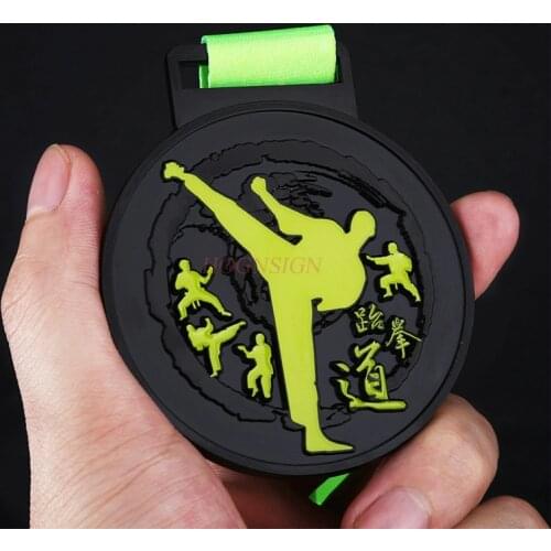 Taekwondo medal trophi Luminous Taekwondo Medal Trophy Listed Games Competition Metal Medal 2020