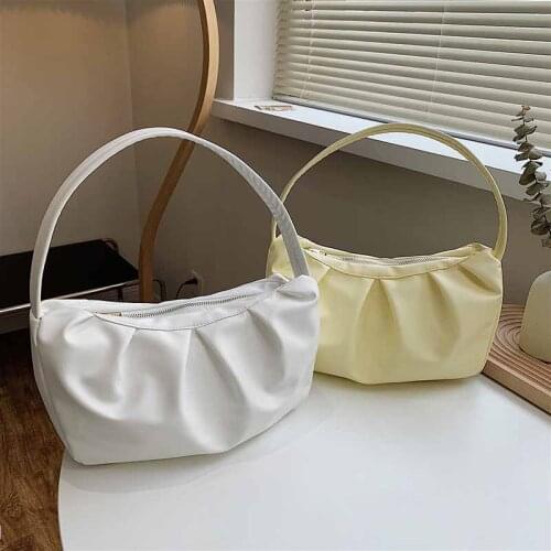 PU Leather Mini Shoulder Bag for Women Fashion Ladies Solid Color Top Handle Underarm Bag Female Large Capacity Purse Handbags